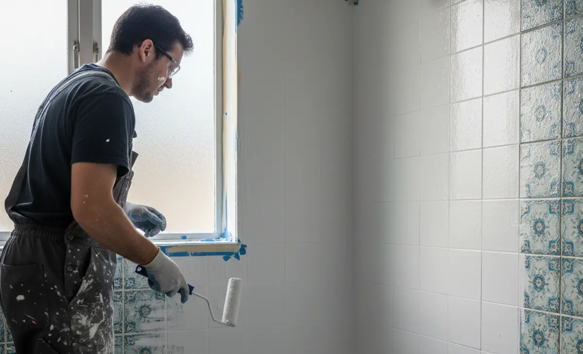 Peinture rénovation carrelage douche