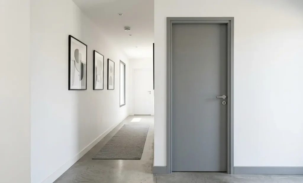 Couloir mur blanc porte grise : idées déco pour un style moderne et élégant