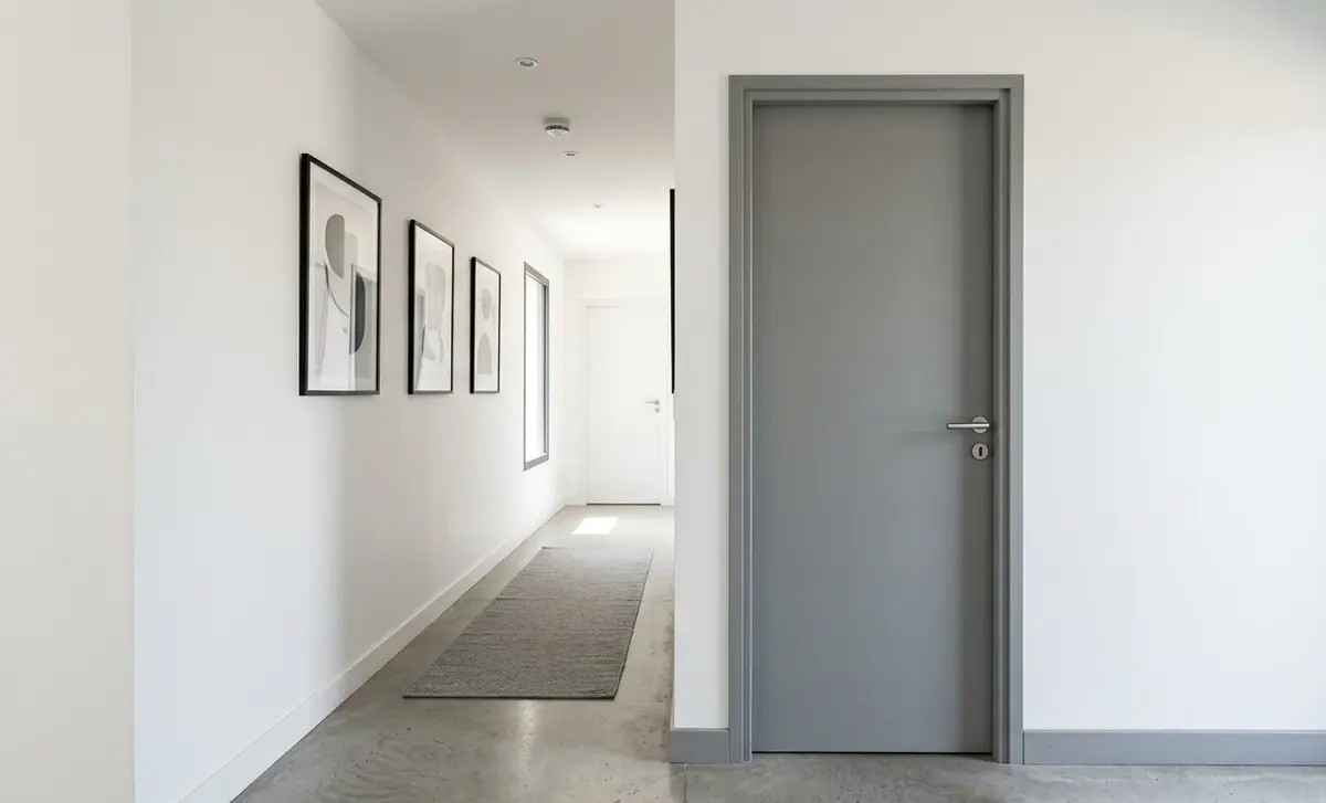 Couloir mur blanc porte grise : idées déco pour un style moderne et élégant